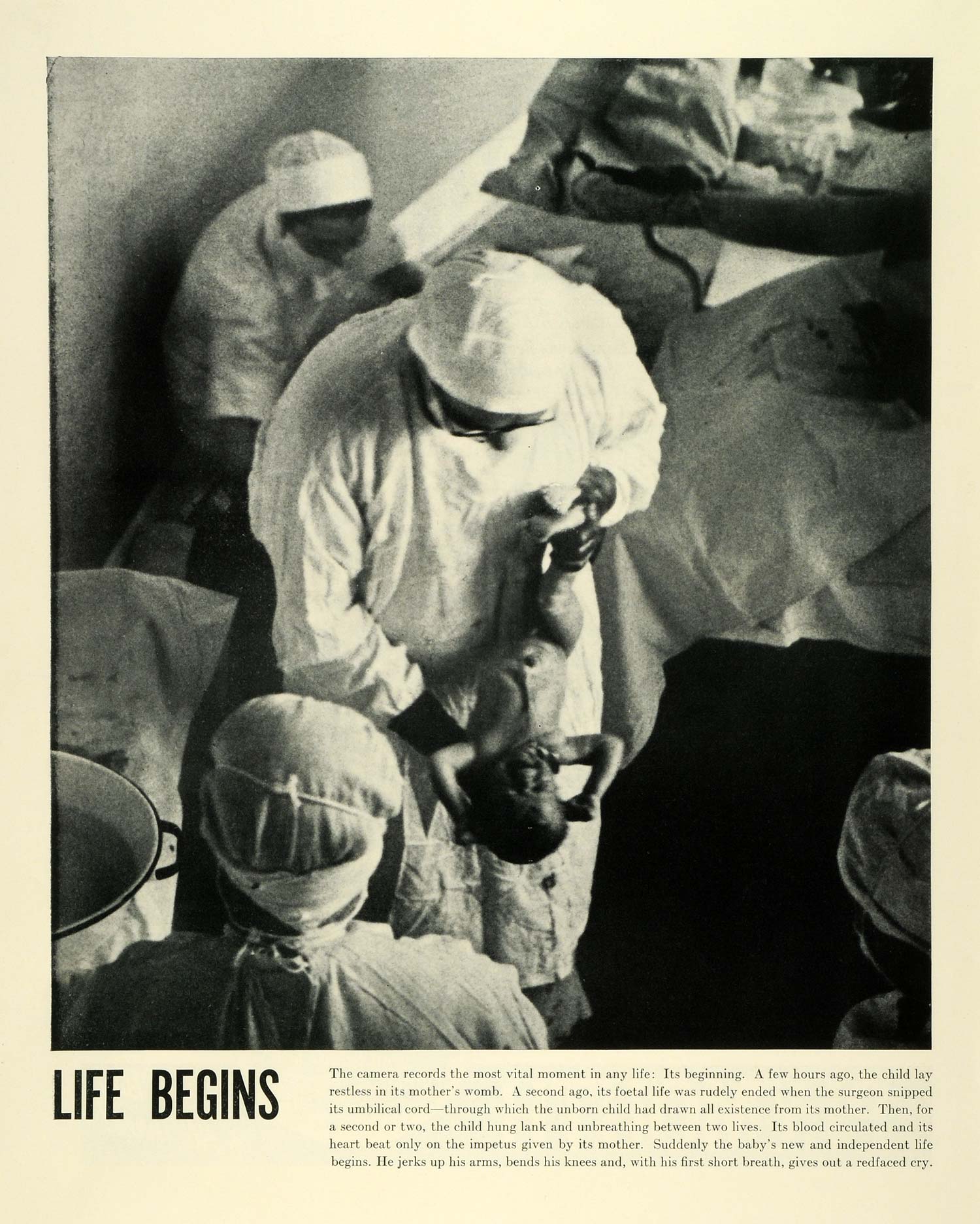 1936 Print Newborn Infant Doctor Hospital Delivery Room Obsterics Andre da LF5