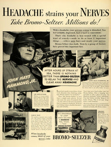 1939 Ad Emerson Bromo Seltzer Nerves Headache Horse Jumping John Hays LF5