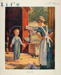 1920 Cover Life Boy Smoking Cigarette Smoke Mother - ORIGINAL LFC1