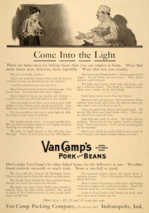 1909 Ad Van Camps Pork Beans Tomato Sauce Packing Bake - ORIGINAL LHJ1