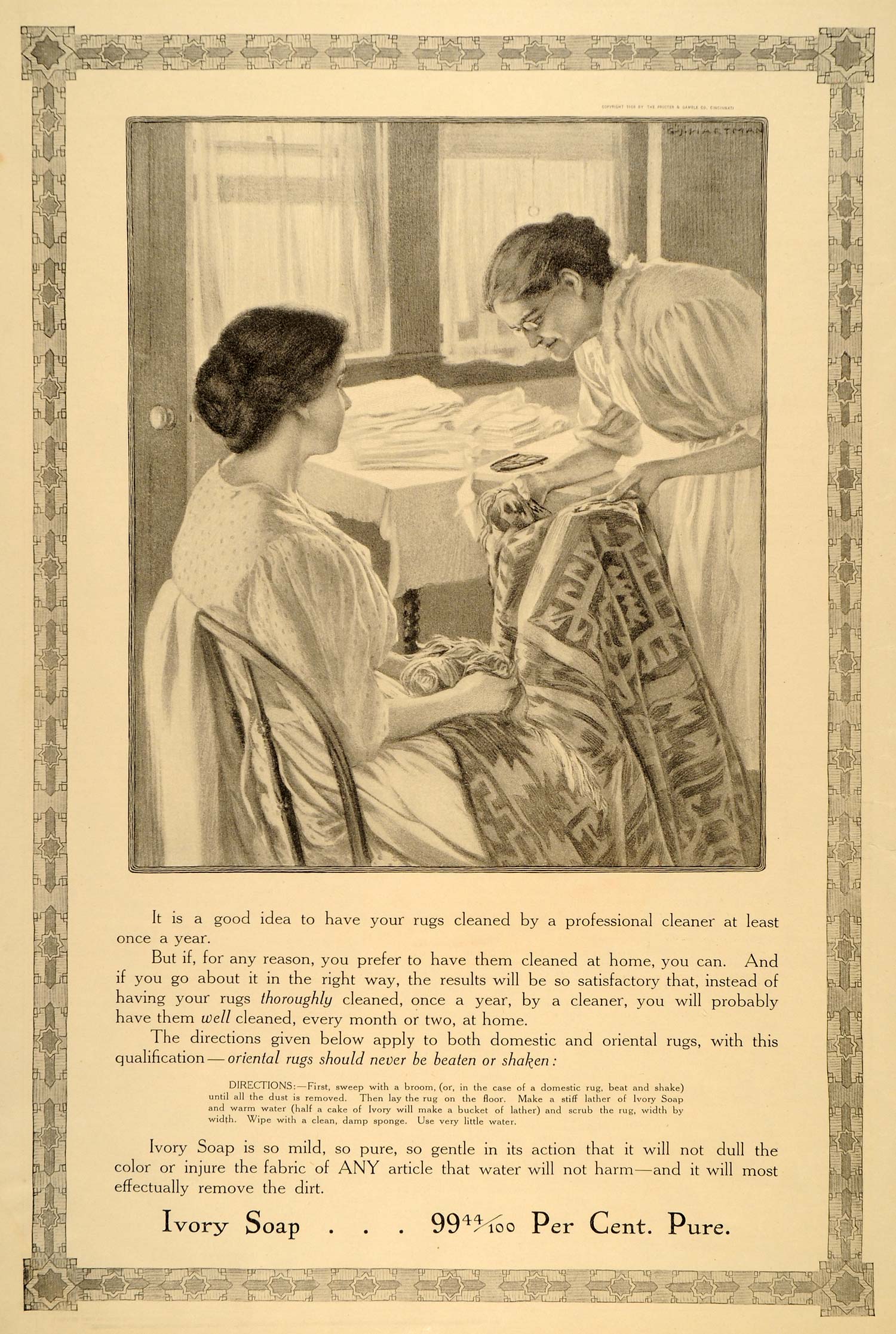 1909 Ad Ivory Soap Procter Gamble Rugs Women Cleaner - ORIGINAL ADVERTISING LHJ1