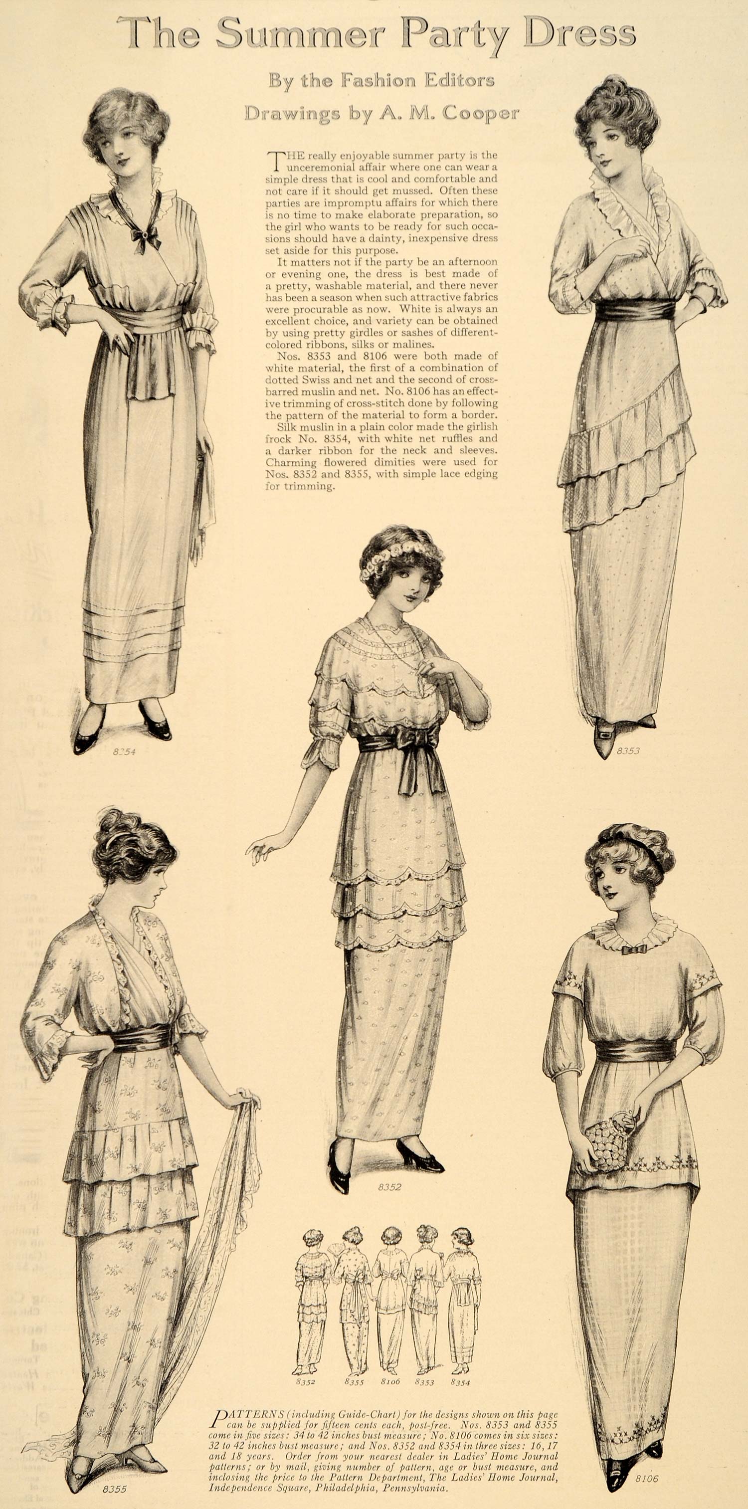 1914 Print Summer Party Dress Flowered Lace Ribbon 1914 Print Summer Party Dress Flowered Lace Ribbon