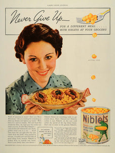 1936 Ad Del Maiz King Corn Niblets Vacuum Sealed Can - ORIGINAL ADVERTISING LHJ2
