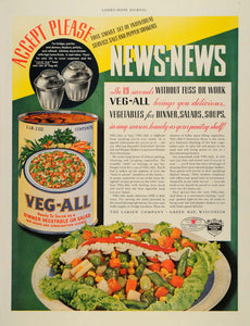 1936 Ad Veg-All Canned Vegetables Larsen Green Bay WI - ORIGINAL LHJ2