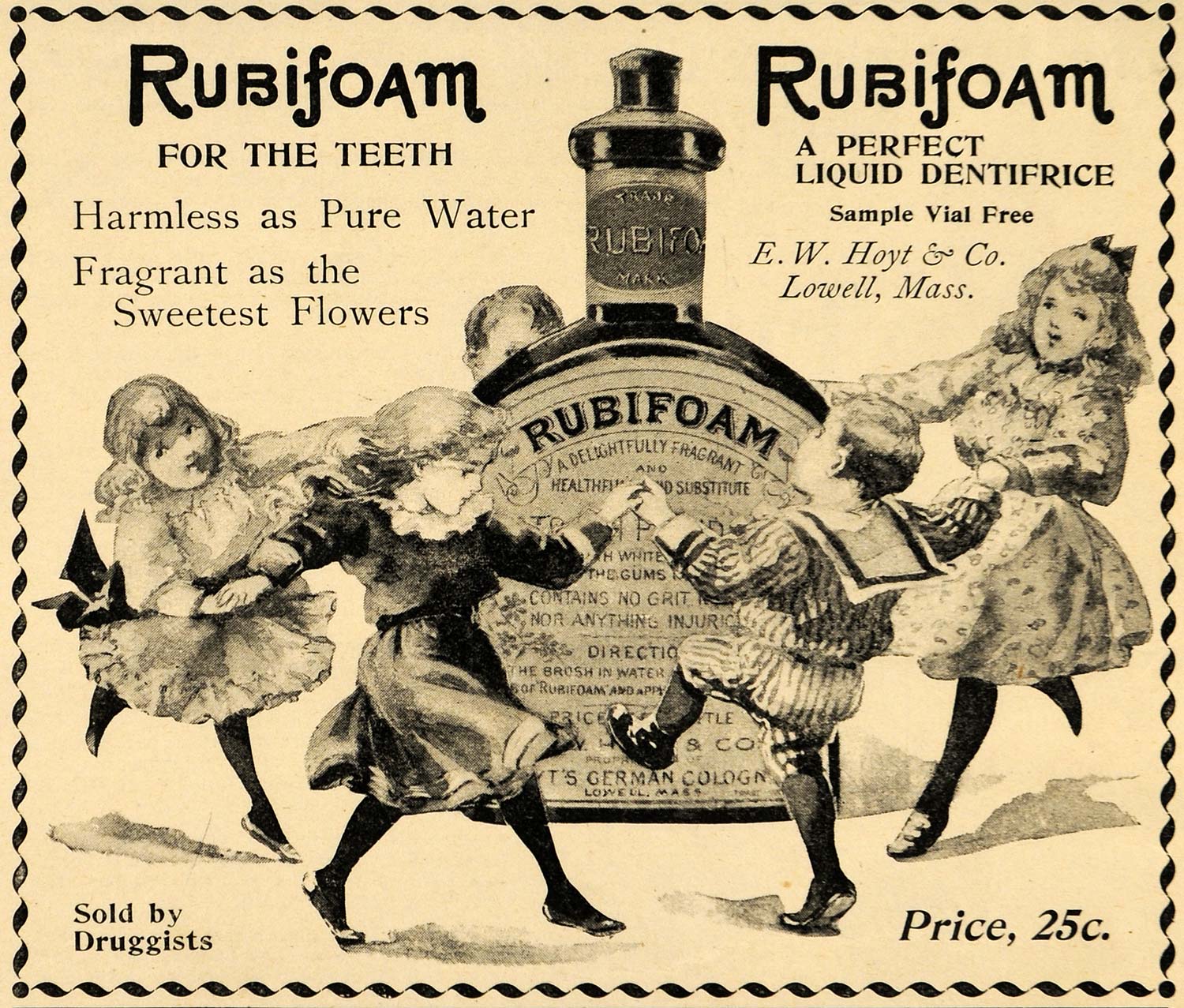 1895 Ad Rubifoam Liquid Dentifrice Children Toothpaste - ORIGINAL LHJ3