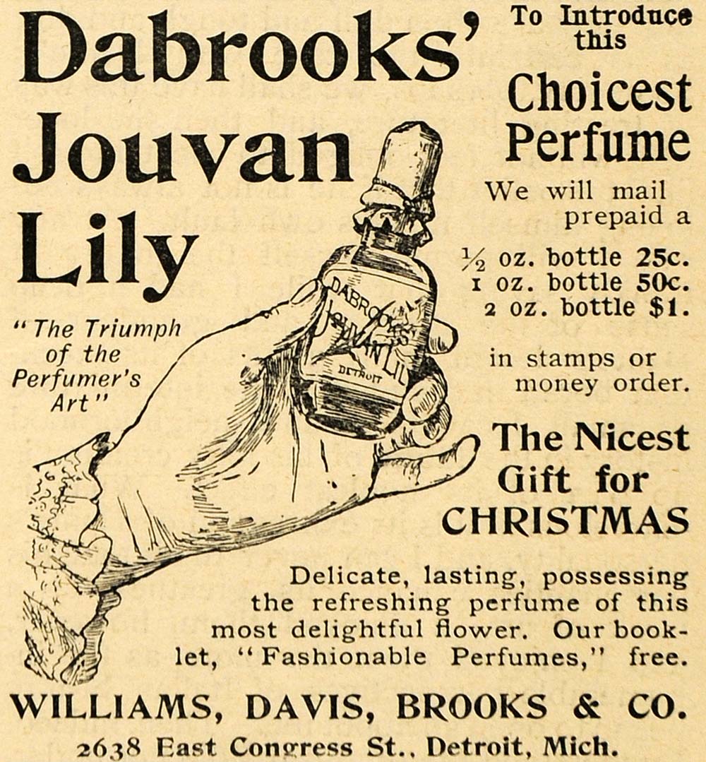 1894 Ad Dabrooks Jouvan Lily Perfume Bottle William - ORIGINAL ADVERTISING LHJ3