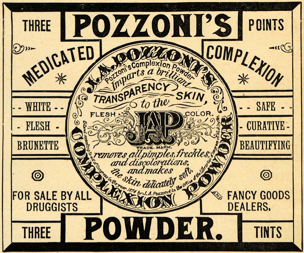 1891 Ad J A Pozzonis Medicated Complexion Powder Tints - ORIGINAL LHJ3