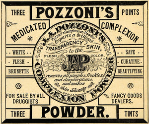 1891 Ad J A Pozzonis Medicated Complexion Powder Tints - ORIGINAL LHJ3