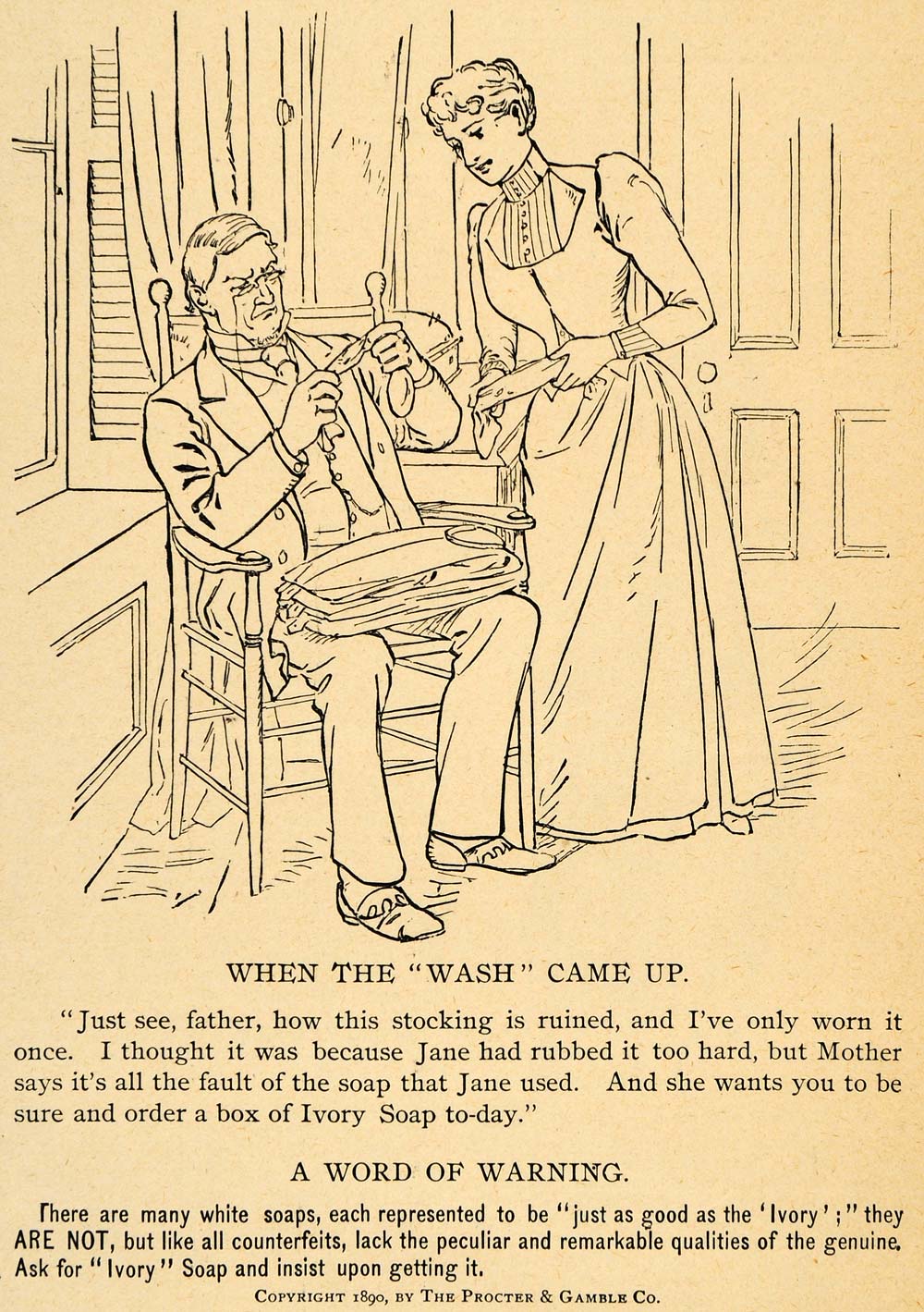 1891 Ad Ruined Stocking Ivory Soap Floating Invention - ORIGINAL LHJ3