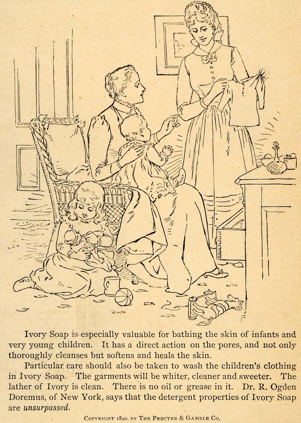 1891 Ad Dr R Ogden Doremus Quote Ivory Soap Bar Procter - ORIGINAL LHJ3