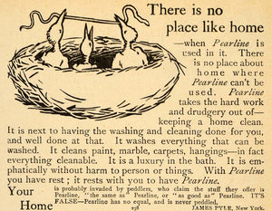 1891 Ad Bird Nest Worm Pearline Soap Detergent James - ORIGINAL ADVERTISING LHJ3