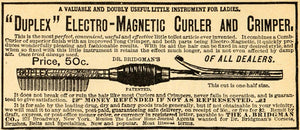 1891 Ad Duplex Dr Bridgman Magnetic Curler Crimper Hair - ORIGINAL LHJ3
