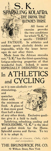 1897 Ad S. K. Sparkling Kolafra Athletics Brunswick - ORIGINAL ADVERTISING LHJ3