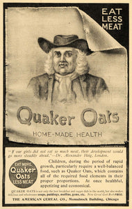 1899 Ad Quaker Oatmeal Cereal Children Breakfast Foods - ORIGINAL LHJ4