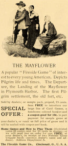 1899 Ad Mayflower Fireside Game Pilgrim Plymouth Harbor - ORIGINAL LHJ4