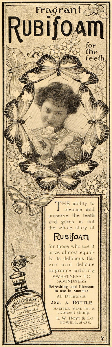 1899 Ad Rubifoam Toothpaste Cleanser Gums Butterflies - ORIGINAL LHJ4 ...