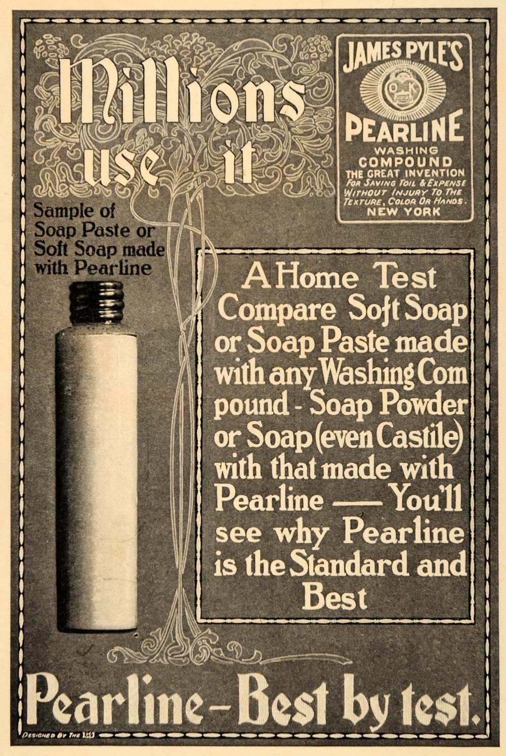 1899 Ad Pearline Paste Soft Soap Washing Powder Clean - ORIGINAL LHJ4