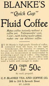 1900 Ad Blanke's Quick Cup Fluid Coffee Caffeine Tea - ORIGINAL ADVERTISING LHJ4