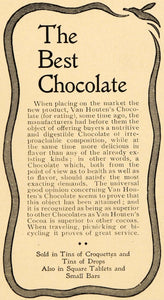 1900 Ad Chocolate Tins Bars Van Houten Candy Cocoa Milk - ORIGINAL LHJ4