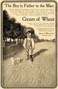 1900 Ad Cream Wheat Father Boy Sand Cereal Food Gluten - ORIGINAL LHJ4