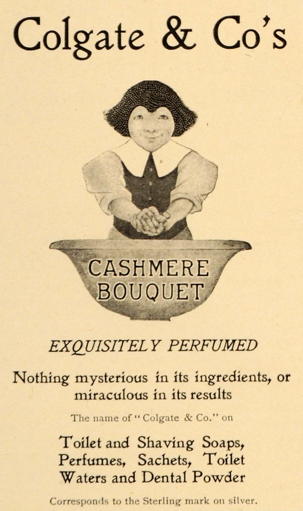 1900 Ad Colgate Cashmere Bouquet Toilet Perfume Dental - ORIGINAL LHJ4