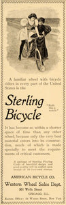 1900 Ad Sterling Bicycle Western Wheel Fashion Beach - ORIGINAL ADVERTISING LHJ4