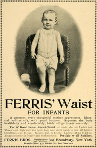 1897 Ad Ferris Waist Good Sense Corset Waist Infants - ORIGINAL ADVERTISING LHJ4
