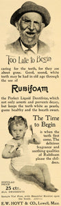 1896 Ad Rubifoam Liquid Dentifrice Toothpaste Toothless - ORIGINAL LHJ4
