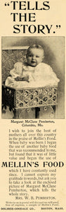 1897 Ad Margaret McClane Pemberton Columbia Mellin Food - ORIGINAL LHJ4