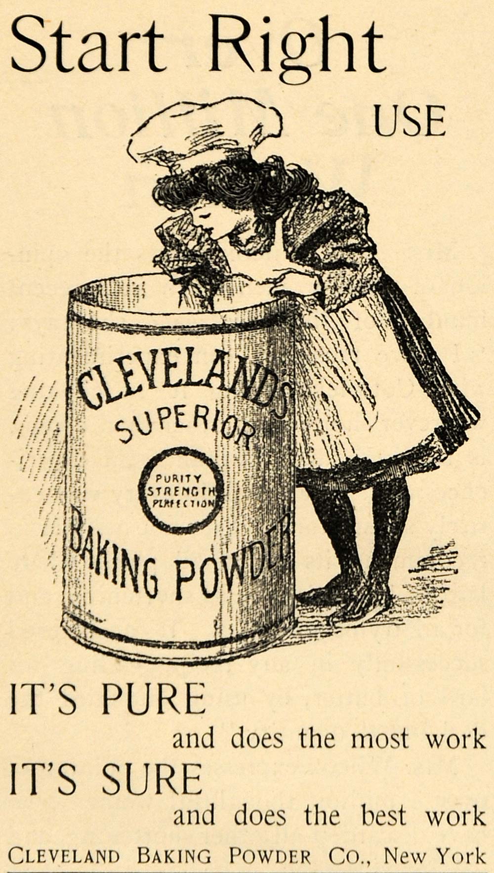 1895 Ad Cleveland Baking Powder Company Ingredients - ORIGINAL ADVERTISING LHJ4