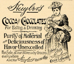 1897 Ad Huyler's Cocoa Chocolate Drink Victorian Woman - ORIGINAL LHJ4
