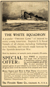 1899 Ad Fireside Game U. S. Navy Iowa Battleship Price - ORIGINAL LHJ4