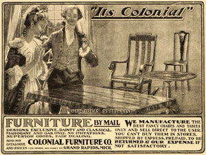 1899 Ad Colonial Furniture Chairs Grand Rapids Michigan - ORIGINAL LHJ4