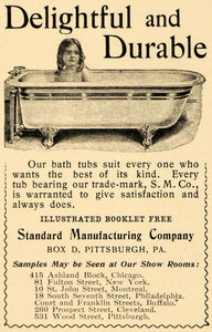 1899 Ad Standard Manufacturing Bath Tubs Child Antique - ORIGINAL LHJ4