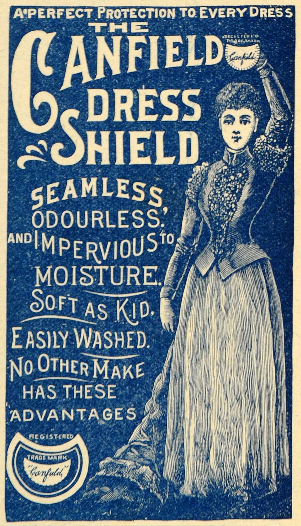 1892 Ad Canfield Dress Shield Pad Clothing Accessories - ORIGINAL LHJ4