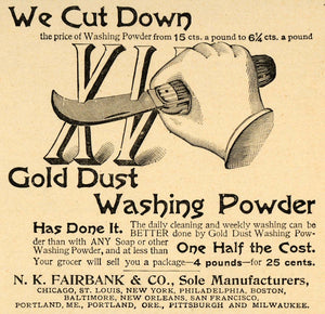 1892 Ad N K Fairbank & Co. Gold Dust Washing Powder - ORIGINAL ADVERTISING LHJ4