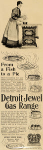 1898 Ad Detroit Jewel Gas Range Stove Baking Cooking - ORIGINAL ADVERTISING LHJ4