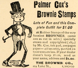 1892 Ad Brownie Stamps Palmer Cox Cholly Boutonniere - ORIGINAL ADVERTISING LHJ4