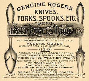 1892 Ad 1847 Rogers Bros. Savoy Silverware Fork Spoon - ORIGINAL LHJ4
