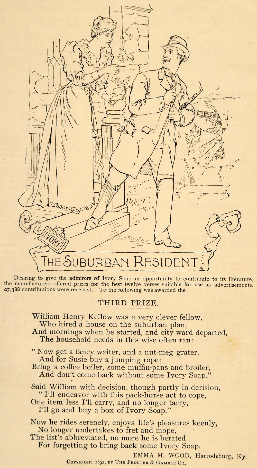 1893 Ad Procter & Gamble Co. Ivory Soap Bath Products Emma M Wood LHJ4