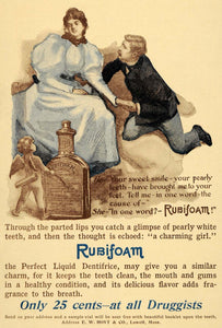 1896 Ad E W Hoyt & Co. Rubifoam Liquid Dentifrice breath Fragrance Teeth LHJ4