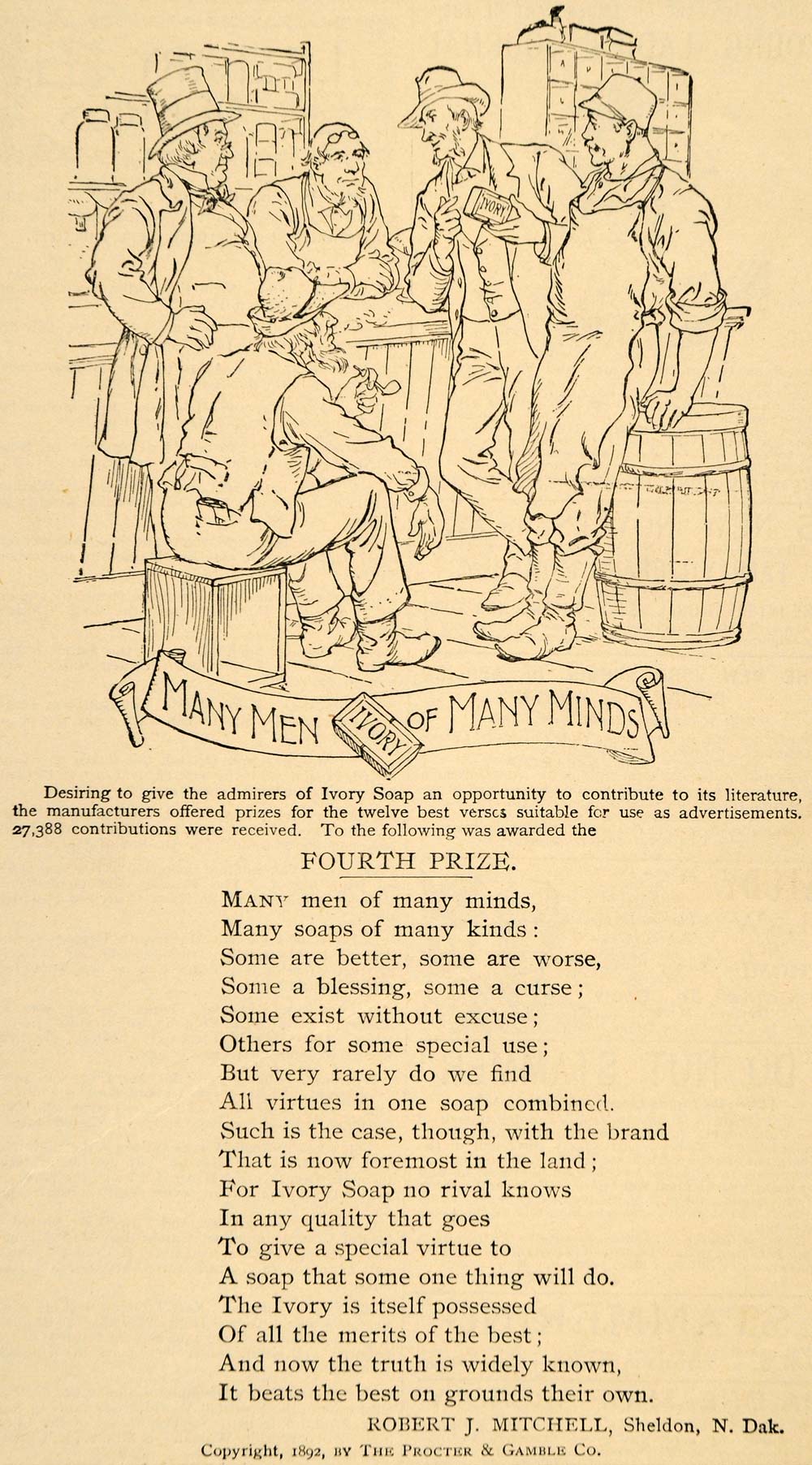 1893 Ad Procter & Gamble Co. Ivory Soap Bath Products Prize Robert J LHJ4