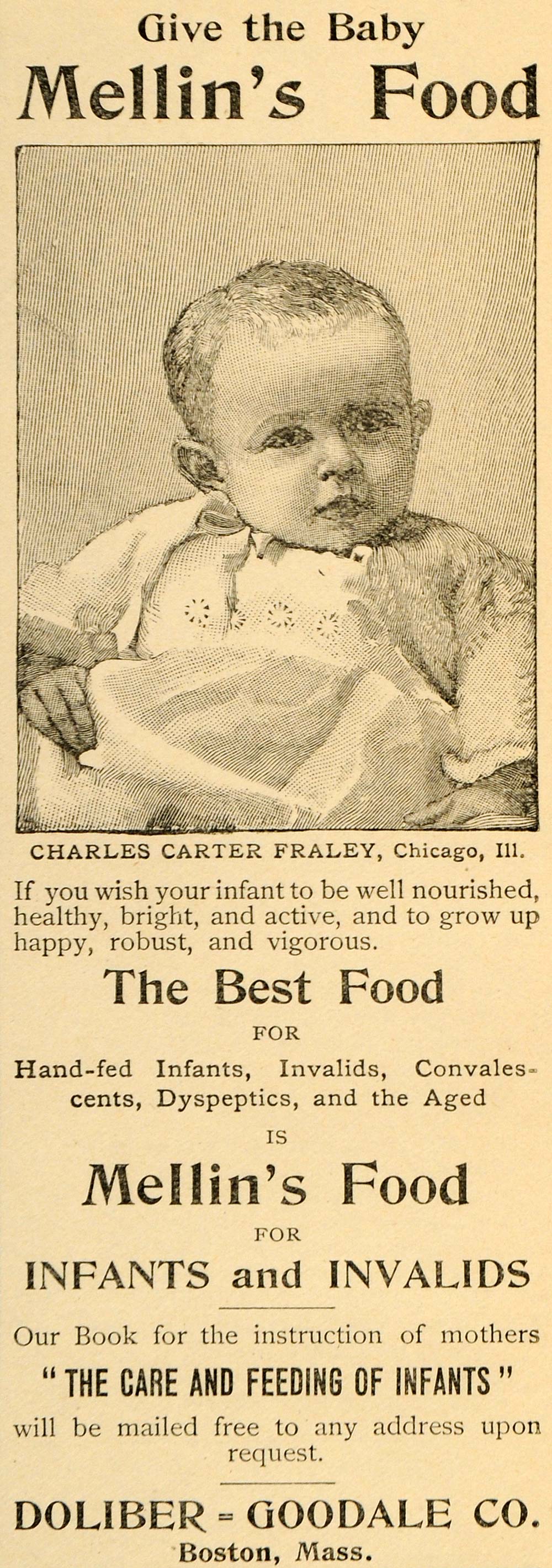 1893 Ad Doliber-Goodale Co. Mellin's Food Babies Infant Breast Milk LHJ4