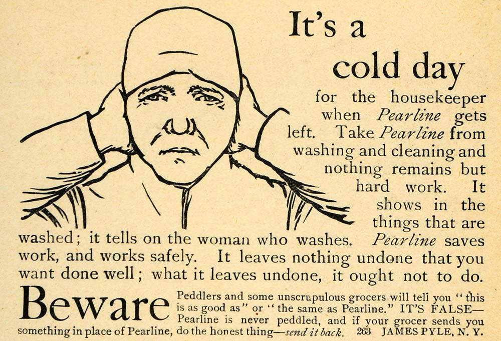 1891 Ad Pearline James Pyle's Soap Household Cleaning BEWARE Laundry NY LHJ4