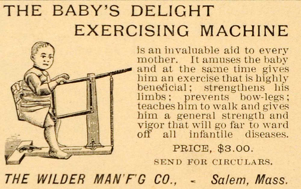 1891 Ad Wilder Baby's Delight Exercising Machine Price Salem Toy LHJ4