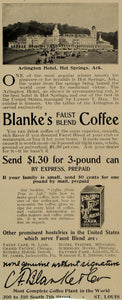 1900 Ad Blanke Faust Blend Coffee Java Brew Arlington Hotel Hot Springs LHJ4