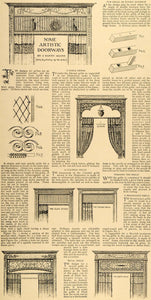 1895 Article Artistic Doorways J. Harry Adams Decor Wood Frame Household LHJ5