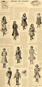 1899 Article Children Dress Fashions Emily Wight Girl Clothes Boys LHJ5