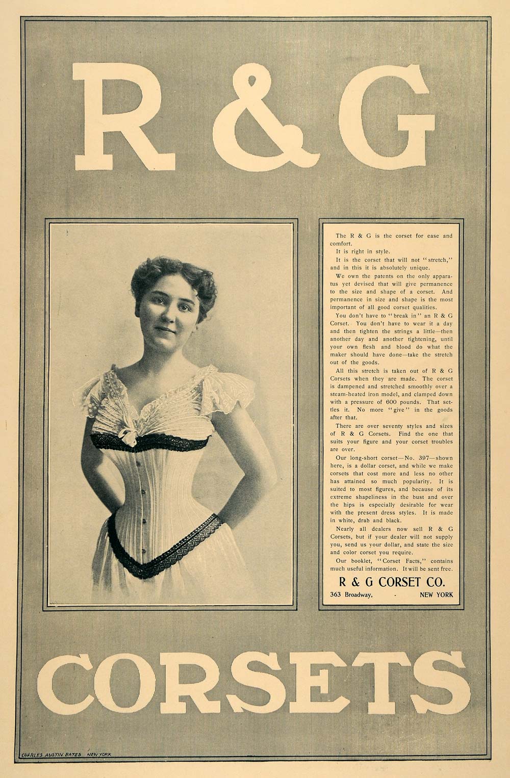 1899 Ad R & G Corsets Victorian Fashion Undergarment Waist Style Figure LHJ5