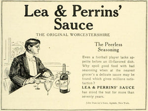 1905 Ad Lea Perrins Worcestershire Sauce Seasoning Food Man Dining Table LHJ6